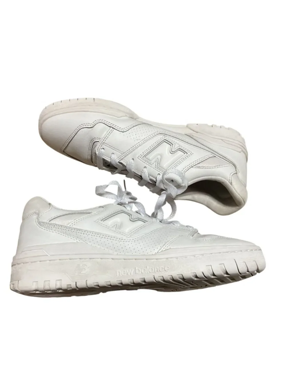 New Balance 550 Sneaker Sz 11 Triple White BB550WWW New Laces & Insoles